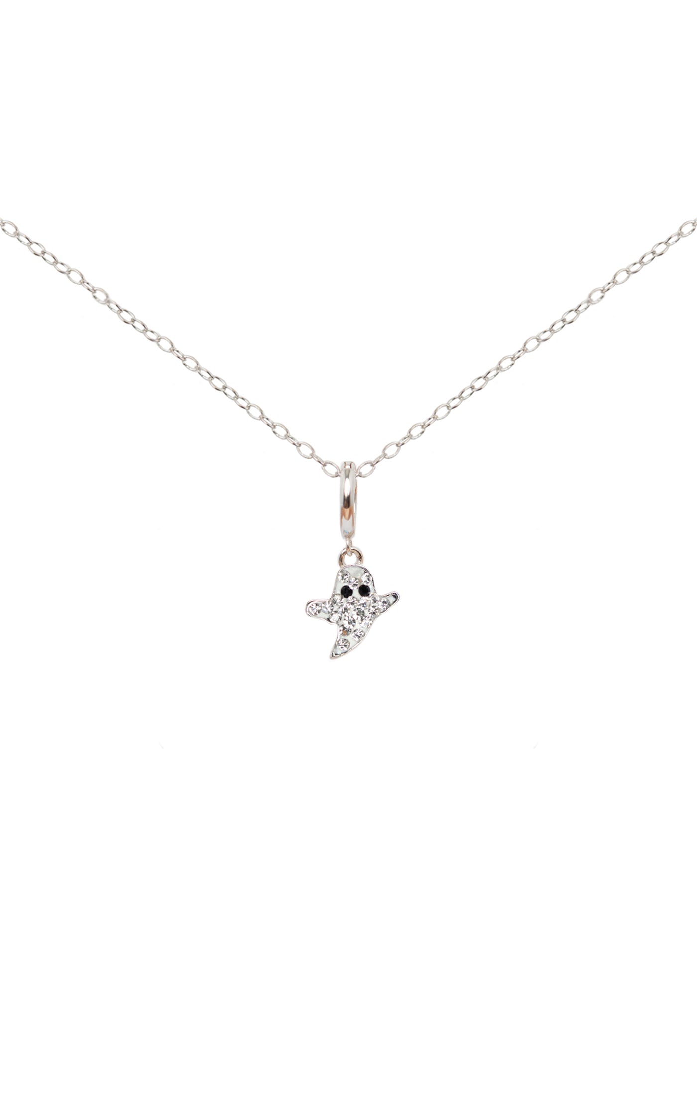 Ghost Crystal Sterling Silver Charm Necklace