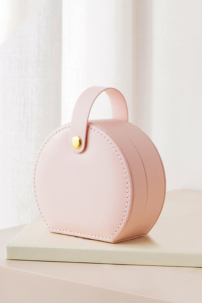 Pink Round Jewelry Portable Case