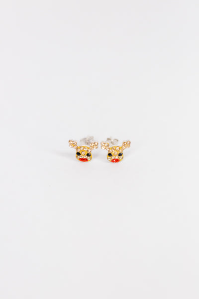 Reindeer Crystal Sterling Silver Stud Earrings | Annie and Sisters